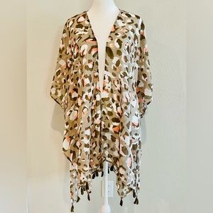Chiffon animal print cape